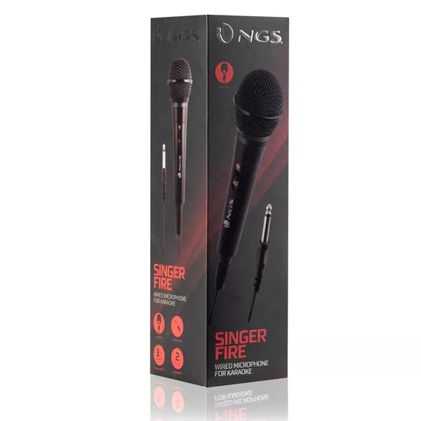 &divide; Microfono ngs singer fire especial karaoke jack 6.3 mm cable 3mtr