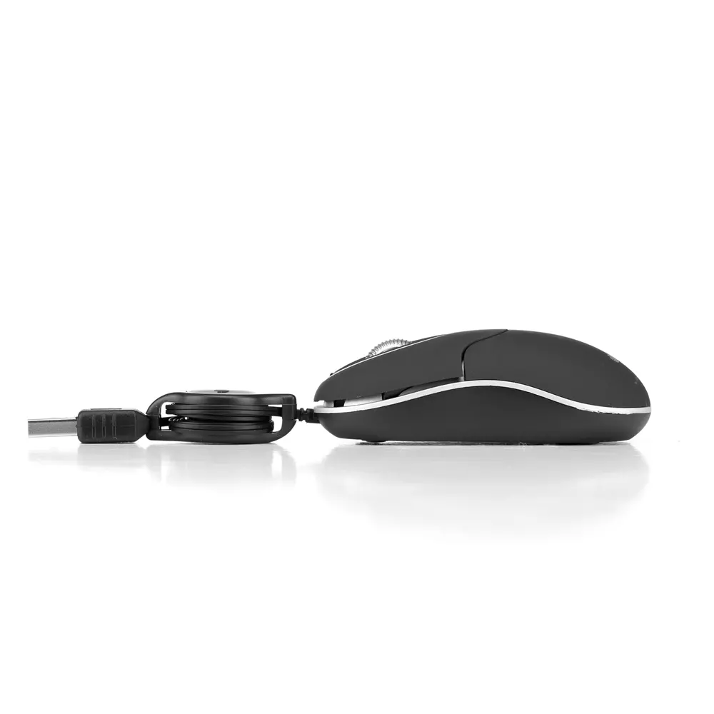 &divide; Mouse ngs negro para port?til con cable retr?ctil ngs sin black