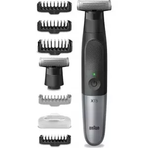 &divide; Afeitadora braun xt5110 control de precision - recargable + recambio + 5 peines para barba y cuerpo