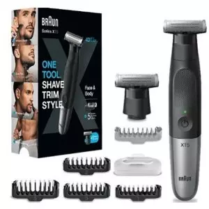 &divide; Afeitadora braun xt5110 control de precision - recargable + recambio + 5 peines para barba y cuerpo