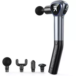 &divide; Pistola de masaje muscular renpho reach 5 velocidades 4 cabezales pantalla led