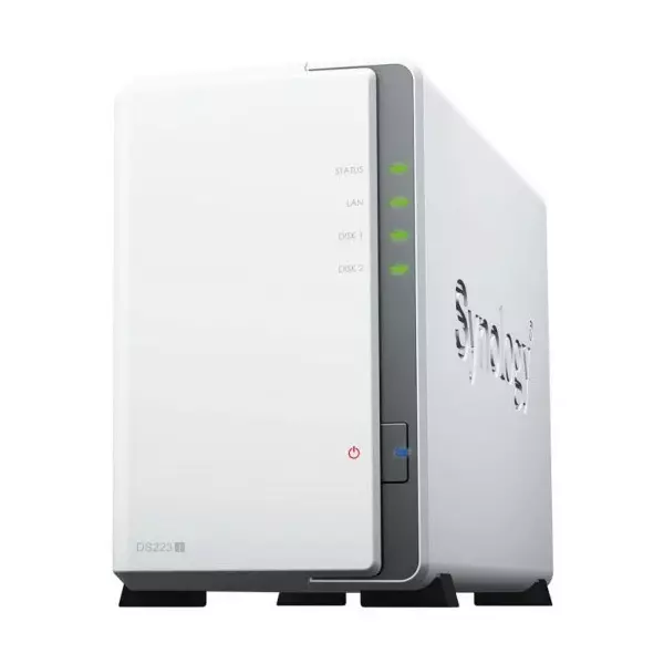 &divide; Servidor nas synology disk station ds223j 1gb 2xusb3.2 1xrj45 2 bahias realtek rtd1619b jbod, raid 0