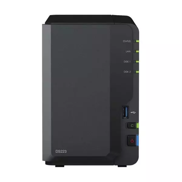 &divide; Servidor nas synology disk station ds223 2gb 3xusb3.2 2 bahias realtek rtd1619b jbod, raid 0, raid 1