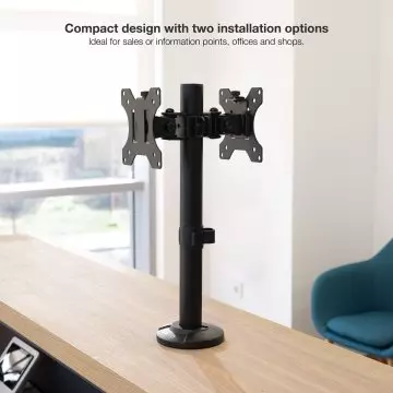 &divide; Soporte de mesa tooq db1132tn-b para 2 pantallas 17"-32" gira e inclina color negro