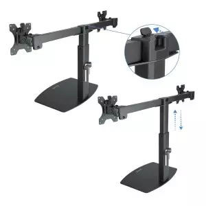 &divide; Soporte de mesa tooq db1727tn-b 2 pantalla 17"-27" vesa 75x75 100x100 negro