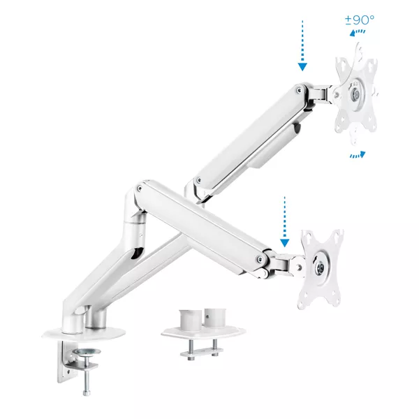 &divide; Soporte de mesa tooq db4132tnr-w para 2 pantallas 17-32" max 9kg/brazo vesa max. 100x100 blanco