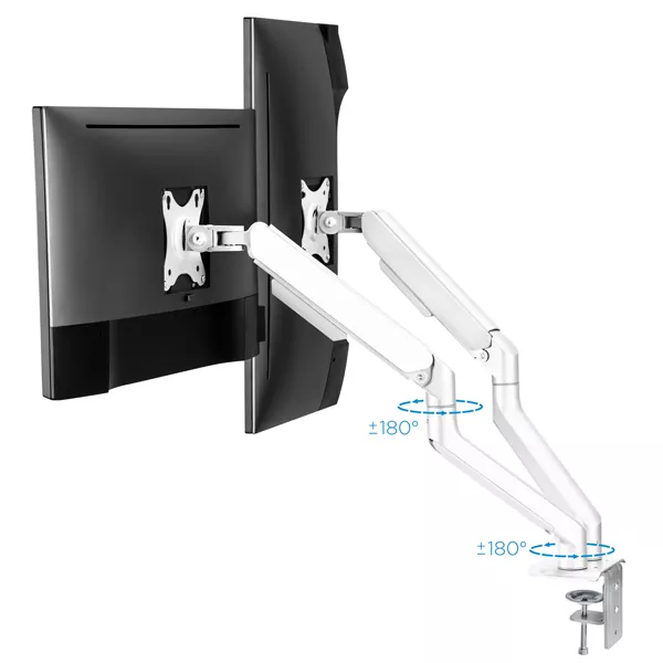 &divide; Soporte de mesa tooq db4132tnr-w para 2 pantallas 17-32" max 9kg/brazo vesa max. 100x100 blanco