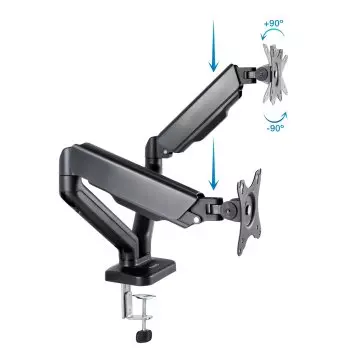 &divide; Soporte de mesa tooq db5132tnr-b para 2 pantallas 17" a 32" max 9kg vesa 75x75 y 100x100 engro
