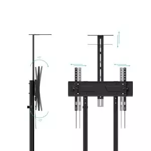 &divide; Soporte de suelo con ruedas tooq fs1151m-b pantallas de 37" - 70" max 70kg vesa max. 600x400 bandeja