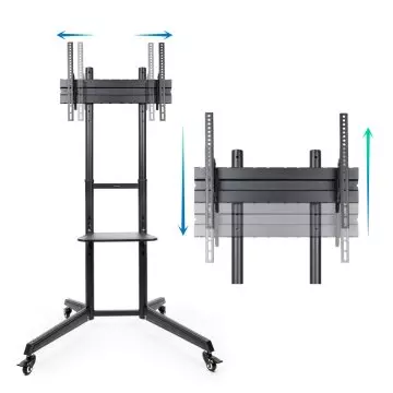 &divide; Soporte de suelo con ruedas tooq fs1170m-b para pantallas de 37" - 70" max 50kg vesa max. 600x400 ne