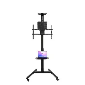 &divide; Soporte de suelo con ruedas tooq s1184m-b pantallas 30"-70" max. 100kg vesa max. 600x400 2 bandejas