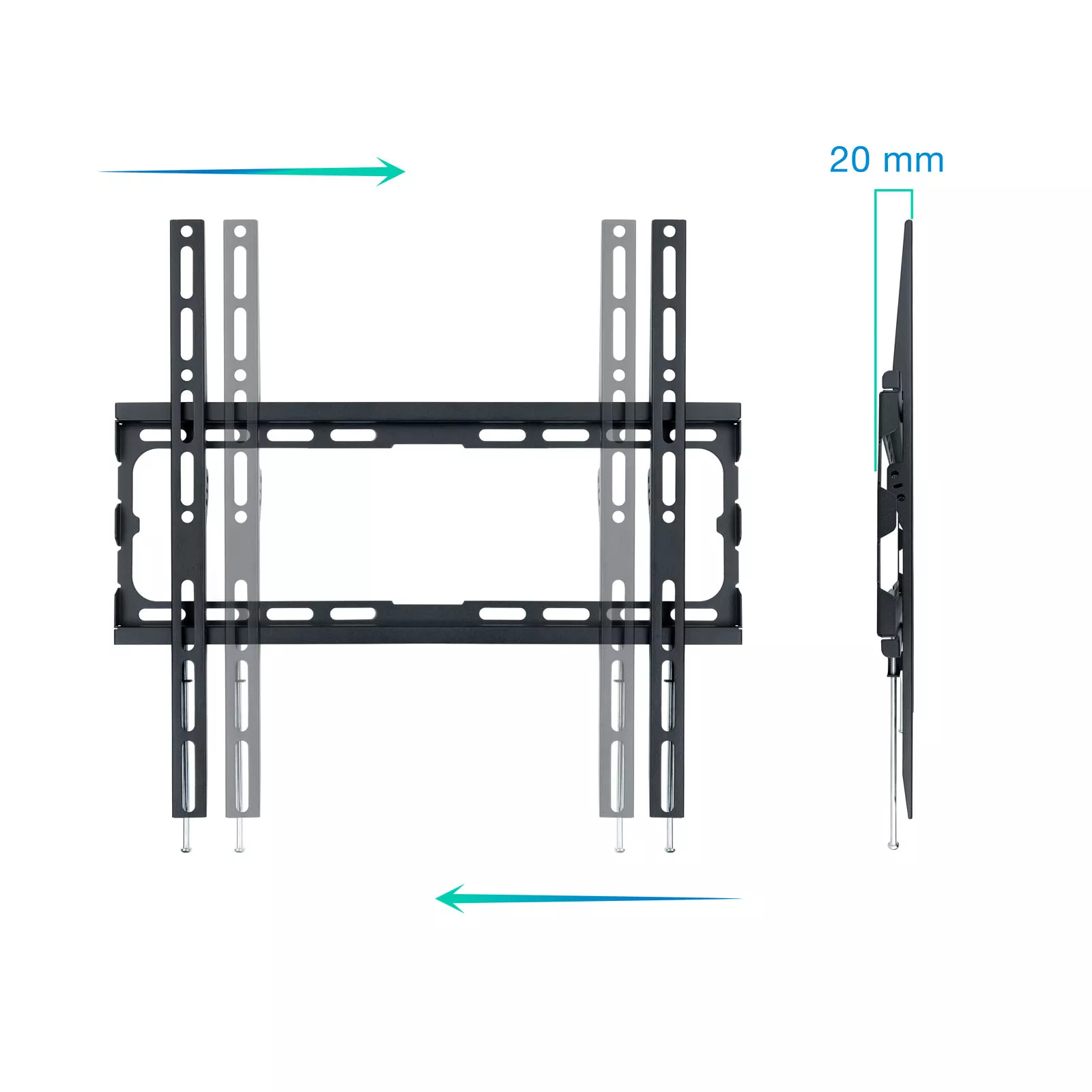 &divide; Soporte de pared fijo tooq lp1070f-b para pantalla 32"- 70" max 45kg vesa 400x400