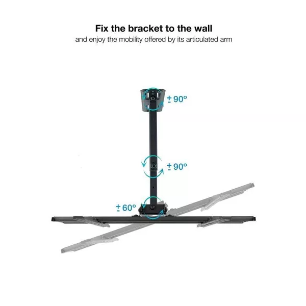 &divide; Soporte de pared orientable tooq lp7843tn-b para pantalla 32"- 55" doble brazo con giro e inclinacio