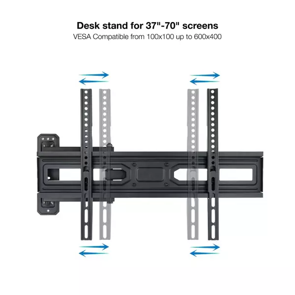 &divide; Soporte de pared orientable tooq lp7863tn-b para pantalla 37"- 70" doble brazo con giro e inclinacio