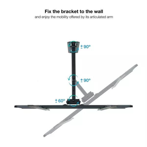 &divide; Soporte de pared orientable tooq lp7863tn-b para pantalla 37"- 70" doble brazo con giro e inclinacio