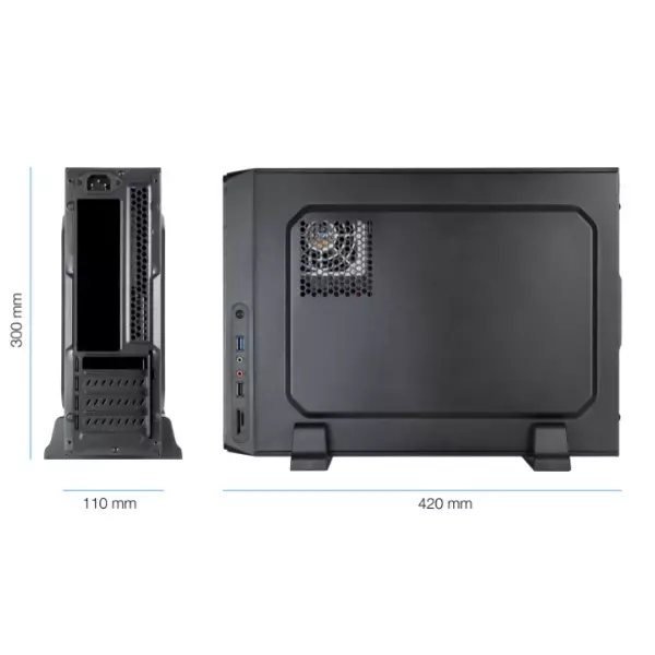 &divide; Caja microatx slim tooq tqc-3007u3cd negra microatx/mini itx f/a sfx 500w lector de tarjetas