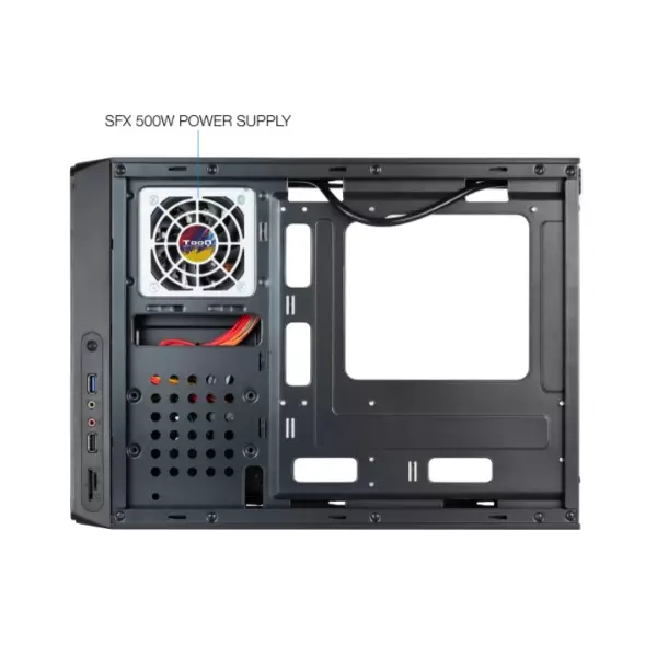 &divide; Caja microatx slim tooq tqc-3007u3cd negra microatx/mini itx f/a sfx 500w lector de tarjetas