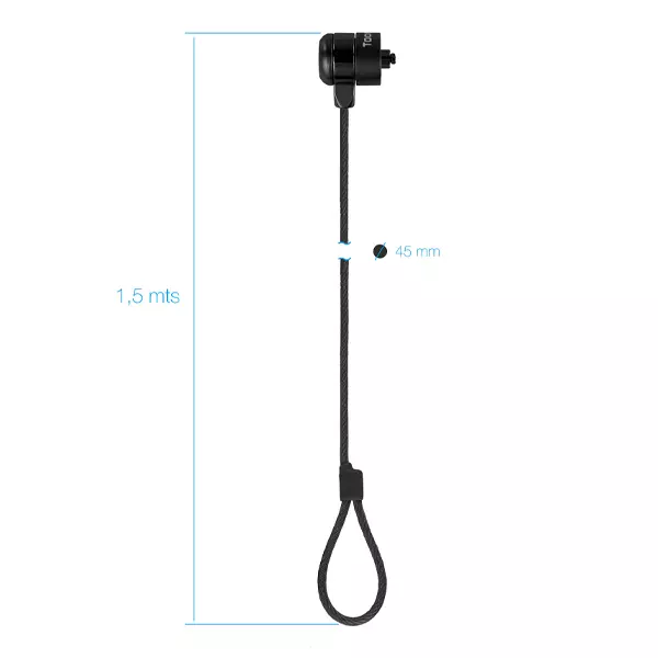 &divide; Cable de seguridad portatiles/monitores/televisiones tooq tqclk0025-g con llave 1.5 m sistema kensin