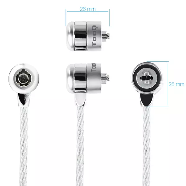&divide; Cable de seguridad portatiles/monitores/televisiones tooq tqclk0025 con llave 1.5 m sistema kensingt
