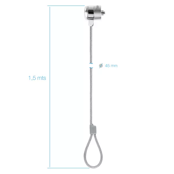 &divide; Cable de seguridad portatiles/monitores/televisiones tooq tqclk0025 con llave 1.5 m sistema kensingt