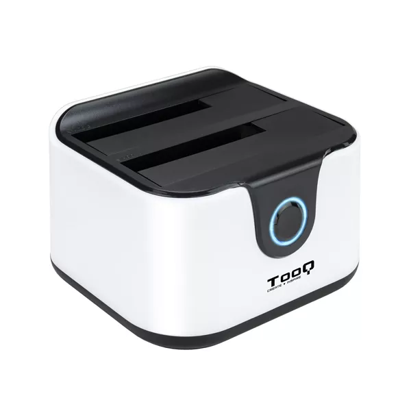 &divide; Docking station tooq tqds-802dw 2,5"/3,5" sata usb 3.1 funcion clonacion otb negra-blanca