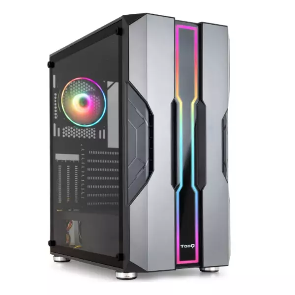 &divide; Caja atx tooq tqgcc103-b "nightcity" negra eatx/atx/micro atx/mini tx frontal led a