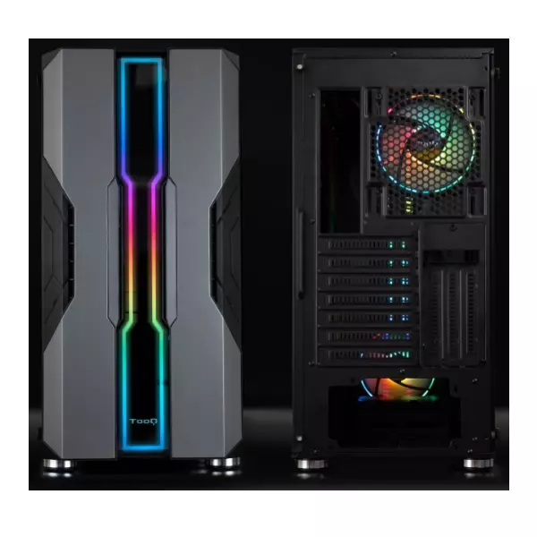 &divide; Caja atx tooq tqgcc103-b "nightcity" negra eatx/atx/micro atx/mini tx frontal led a