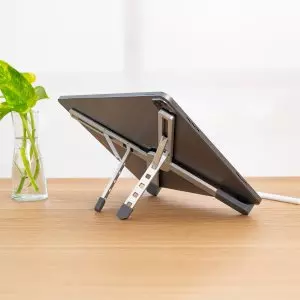 &divide; Soporte para portatil tooq tqlrs0036-al elevador plegable 11"-17.3" 5 niveles aluminio plata