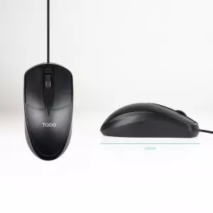 &divide; Mouse tooq tqm-1001-b sensor optico 1200 dpi 3 botones dise?o ergonomico color negro cable 1.5m