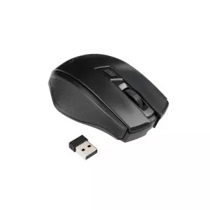 &divide; Mouse tooq wireless tqmw-1102-b sensor optico 1600 dpi 4 botones dise?o ergonomico negro 2x aaa