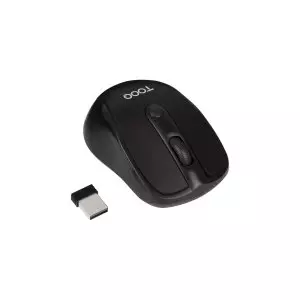 &divide; Mouse tooq wireless tqmw-1103-b sensor optico 1600 dpi 4 botones negro 2x aaa