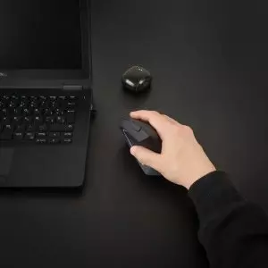 &divide; Mouse tooq wireless tqmwg-1104-b sensor optico 3200 dpi 6 botones vertical ergonomico negro 2x aaa