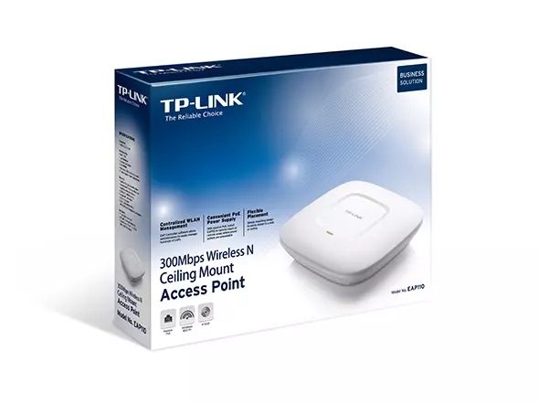 &divide; Punto de acceso interior wifi tp-link eap110 300mb en 2,4ghz pto eth montaje en techo y pared poe pa