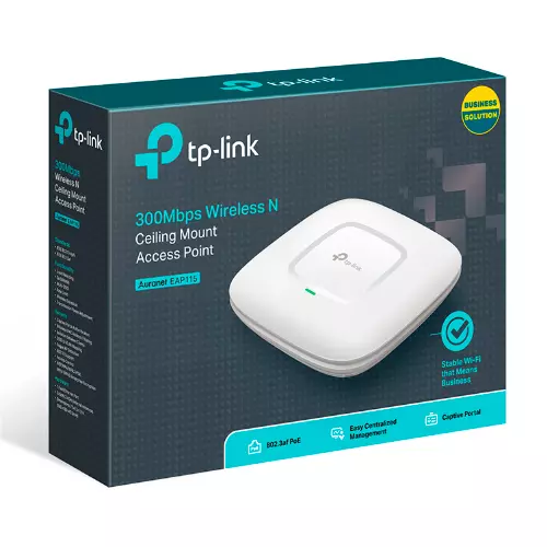 &divide; Punto de acceso interior wifi tp-link eap115 300mb en 2,4ghz pto eth montaje en techo poe pasivo 2 a