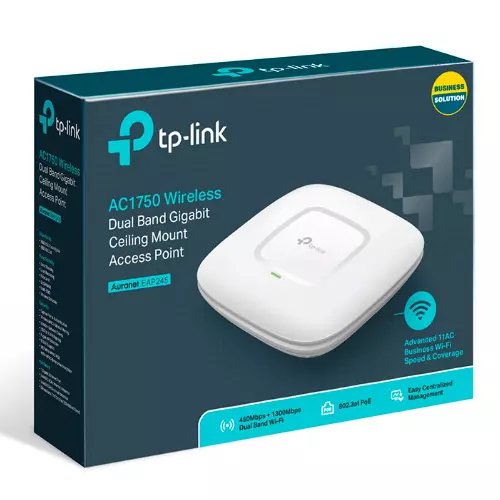 &divide; Punto de acceso interior wifi tp-link eap245 ac1750 450mb en 2,4ghz y 1300mb en 5ghz 1xpto giga mont