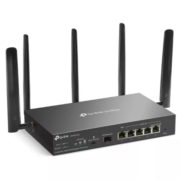 &divide; Router vpn tp-link er706w-4g gigabit omada ax3000 ranura nanosim 4g 1p sfp y 5p rj45 omada mesh wifi
