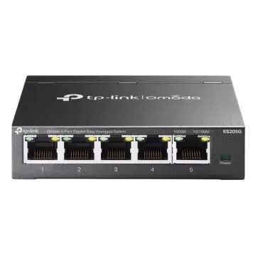&divide; Switch gestionable tp-link es205g omada 5x rj45 1gb facil gestion carcasa metalica vlan qos