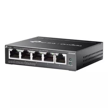&divide; Switch gestionable tp-link es205gp omada 5p 5x1gb rj45 4 poe facil gestion carcasa metalica vlan qos