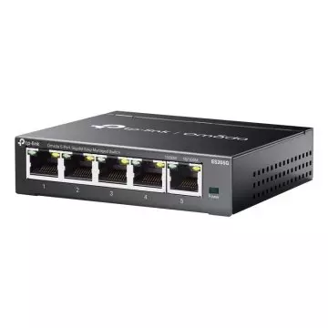 &divide; Switch gestionable tp-link es205g omada 5x rj45 1gb facil gestion carcasa metalica vlan qos