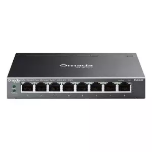 &divide; Switch semigestionable tp-link omada es208gp 8p 8xlan 1gb poe+ metal