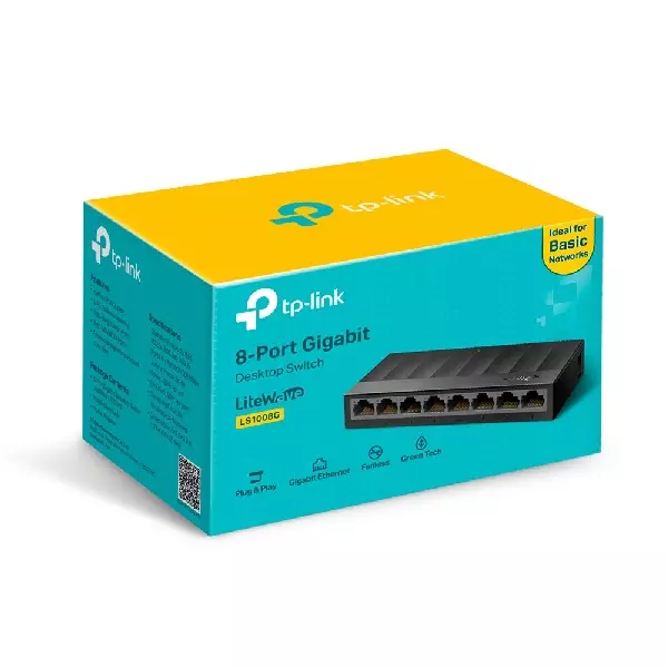 &divide; Switch no gestionable tp-link ls1008g litewave 8p giga sobremesa carcasa plastico no rack