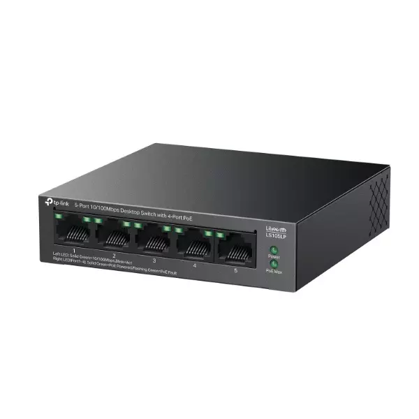 &divide; Switch no gestionable tp-link ls105lp litewave 5p 10/100 4p poe+ sobremesa carcasa metal no rack