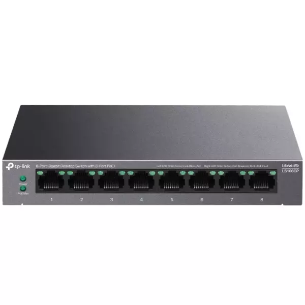 &divide; Tp-link switch gigabit de sobremesa de 8 puertos con poe+