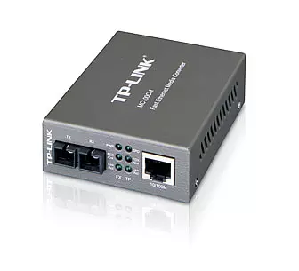 &divide; Convertidor fibra tp-link mc100cm rj45 eth a fibra multimodo sc 100mb fullduplex hasta 2km montaje e