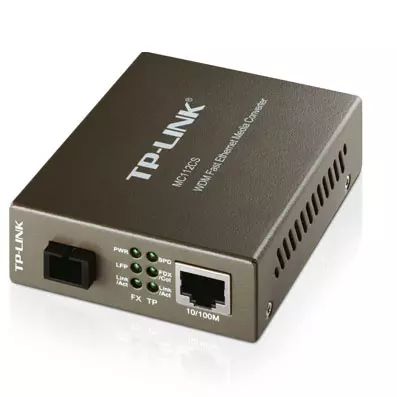 &divide; Convertidor fibra tp-link mc112cs rj45 eth a fibra monomodo sc tx:1310nm, rx:1550nm fullduplex hasta