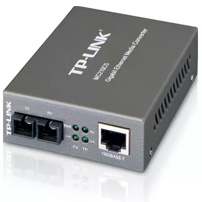 &divide; Convertidor fibra tp-link mc210cs rj45 giga a fibra monomodo sc 1000mb fullduplex hasta 15km montaje