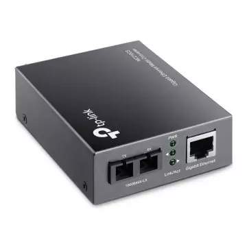 &divide; Convertidor fibra tp-link mc210cs rj45 giga a fibra monomodo sc 1000mb fullduplex hasta 15km montaje