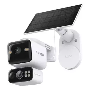 &divide; Camara exterior ip wifi tp-link tapo c645d 2k doble lente solar ip65 v. nocturna color 360 ia