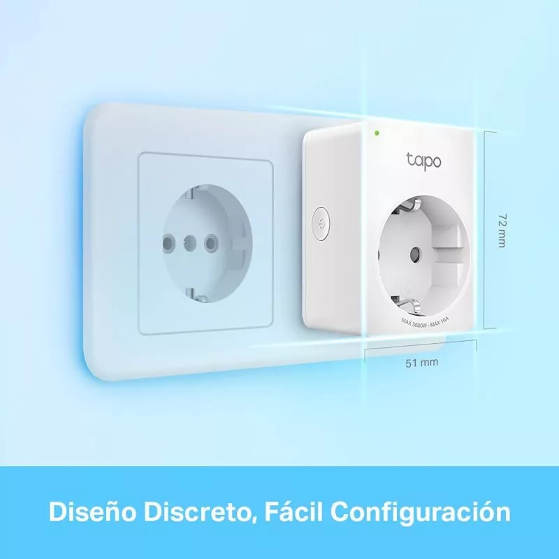 &divide; Enchufe inteligente wifi tp-link tapo p110 2.4ghz controlador de energia configuracion horarios y fe