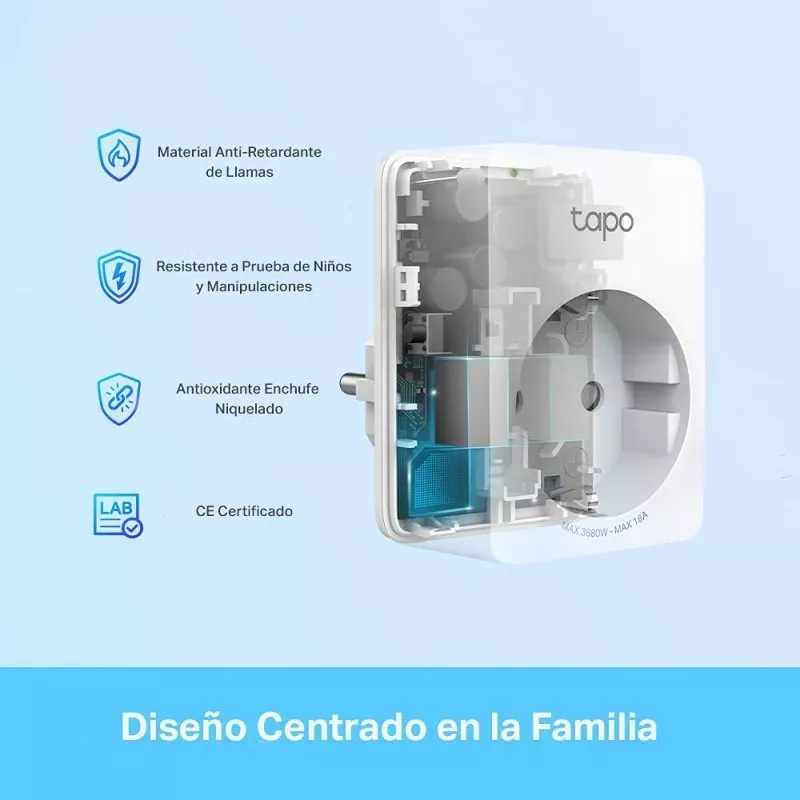 &divide; Enchufe inteligente wifi tp-link tapo p110 2.4ghz controlador de energia configuracion horarios y fe